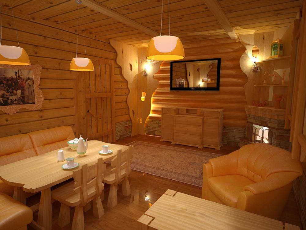 Дизайн комнаты отдыха в бане своими руками