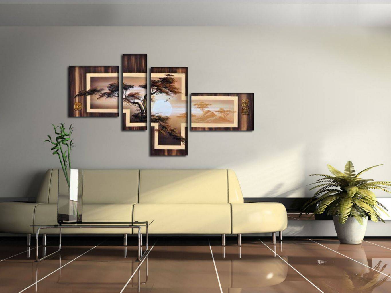 Модульные картины в интерьере гостиной над диваном — фото идей, варианты размещения