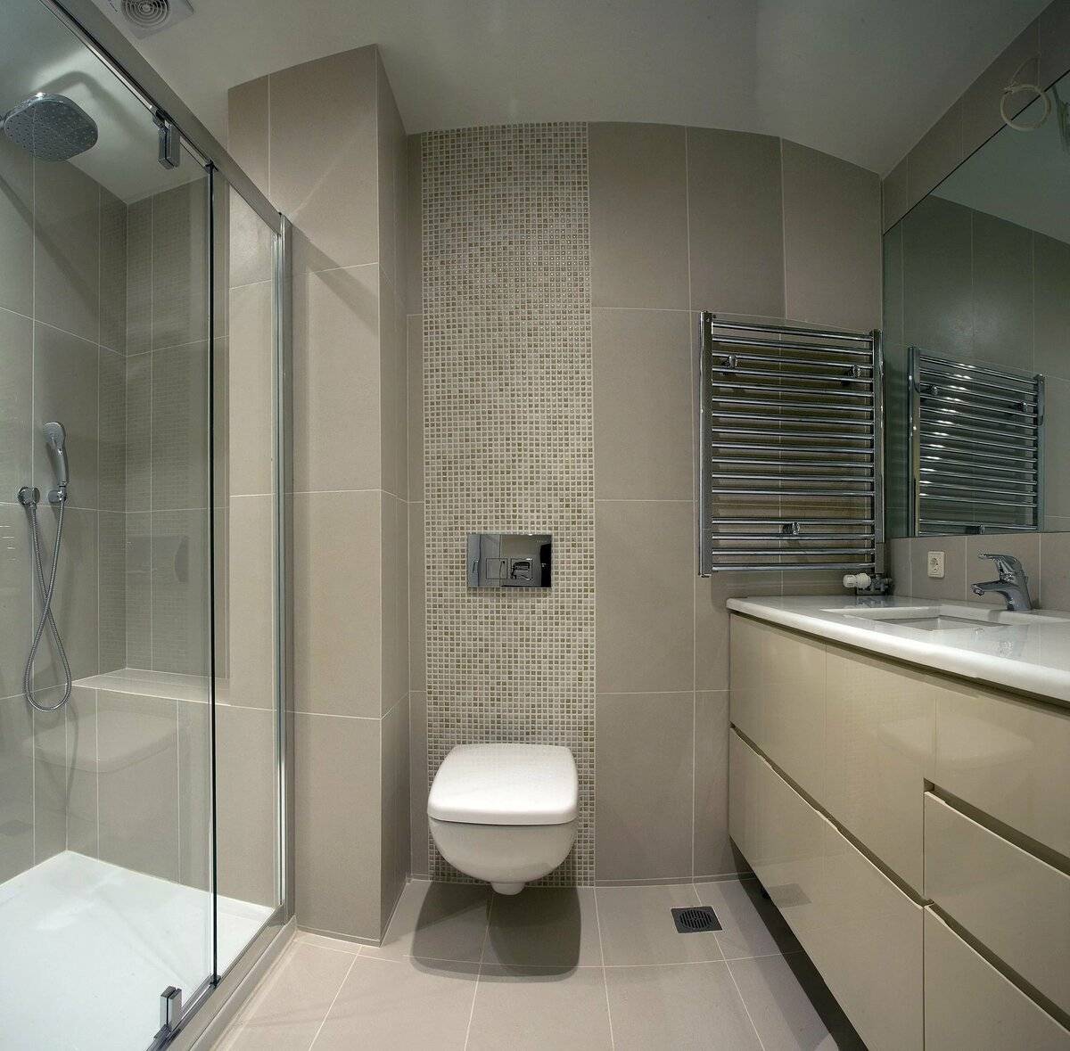 Дизайн ванной комнаты с душевой кабиной: фото с интерьерами